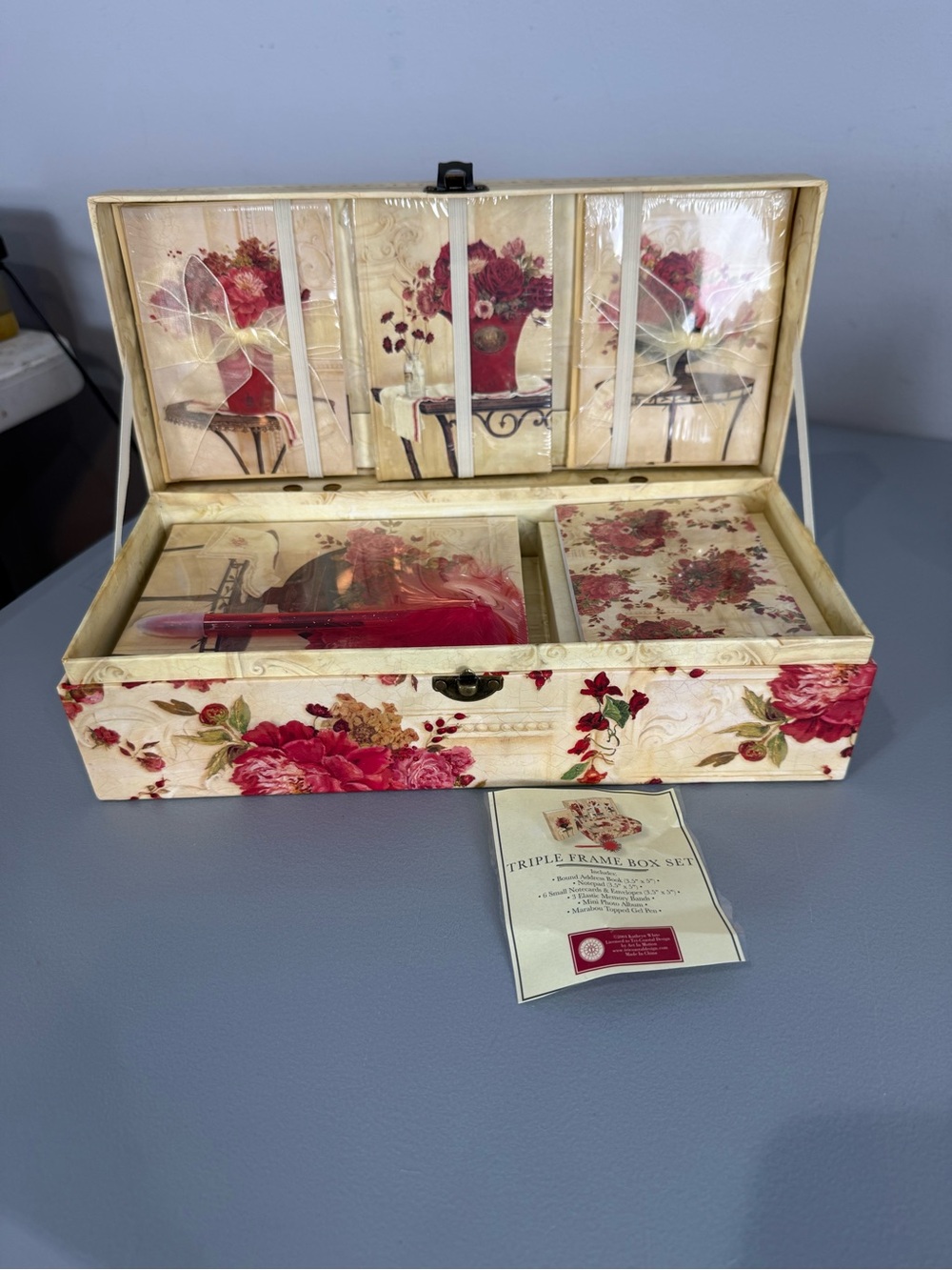 Floral Decorative Box New Unopened Stationary Pen Address Book Cottage Core